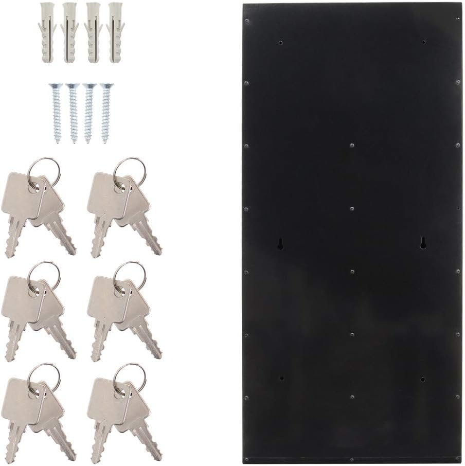 Profirst Quarten 6 Briefkastenanlage Stahl Silber/schwarz Zylinderschloss Namensschildhalter für 6 P