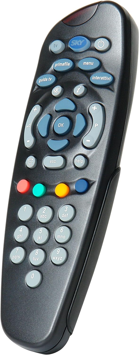 One for SKY 705 Ersatz-Fernbedienung mit 2 Duracell Akkus für Sky HD Decoder und Sky Decoder, Schwar