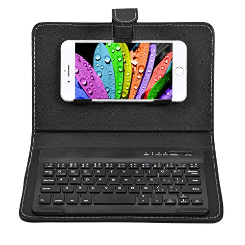 Topiky Telefon Universal Wireless Bluetooth Tastatur, Flip Magnetic Leather Travel Tragetasche mit S