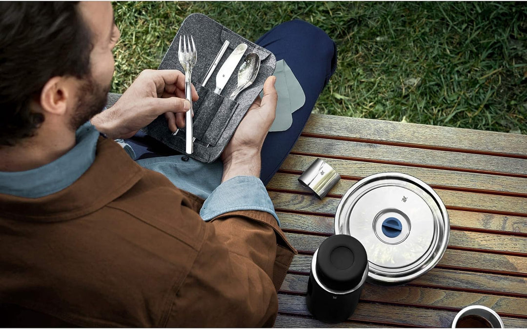 WMF my2Go Besteck Set 8-teilig, Outdoor Reisebesteck, Campingbesteck mit Etui, Wanderbesteck umweltf