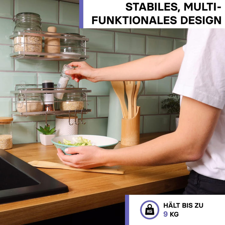 KINCMAX 2X Duschablage ohne Bohren - Edelstahl Badezimmer Organizer - Duschregal ohne Bohren - Badac