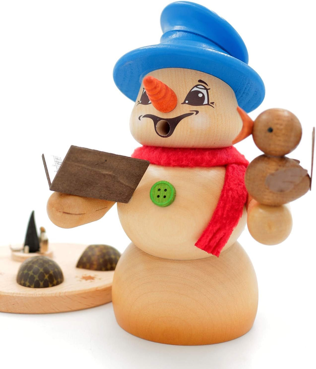 Kuhnert - Erzgebirgische Holzkunst Räuchermann Räucherfigur Schneemann 19cm - Sänger, Sänger