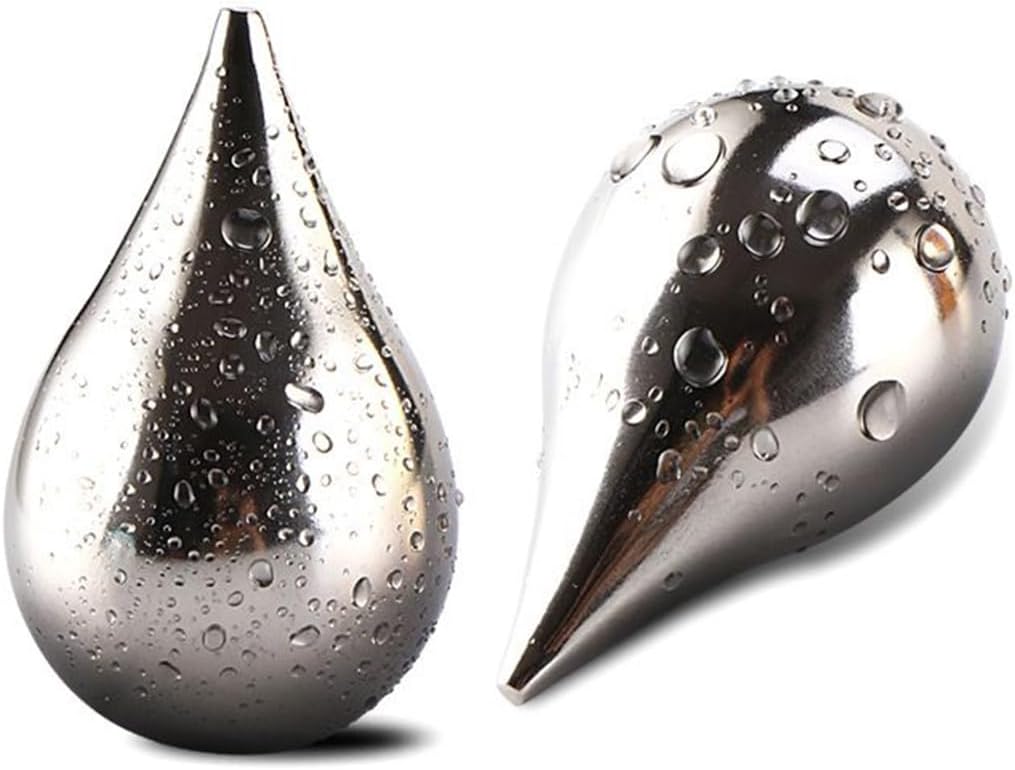 Stahl Block,6 Stück Wiederverwendbare Tropfenform | Getränkekühler Kühlsteine würfel Kugeln | für Ei