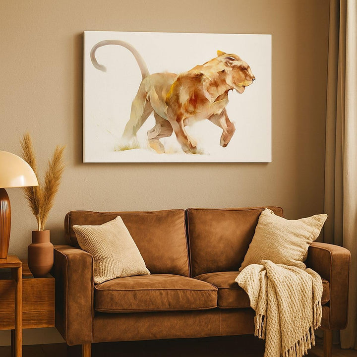 Bilder auf Leinwand 100x70cm Leinwandbild mit Rahmen Tier Abstraktion Gross Wanddeko Bild Schlafzimm