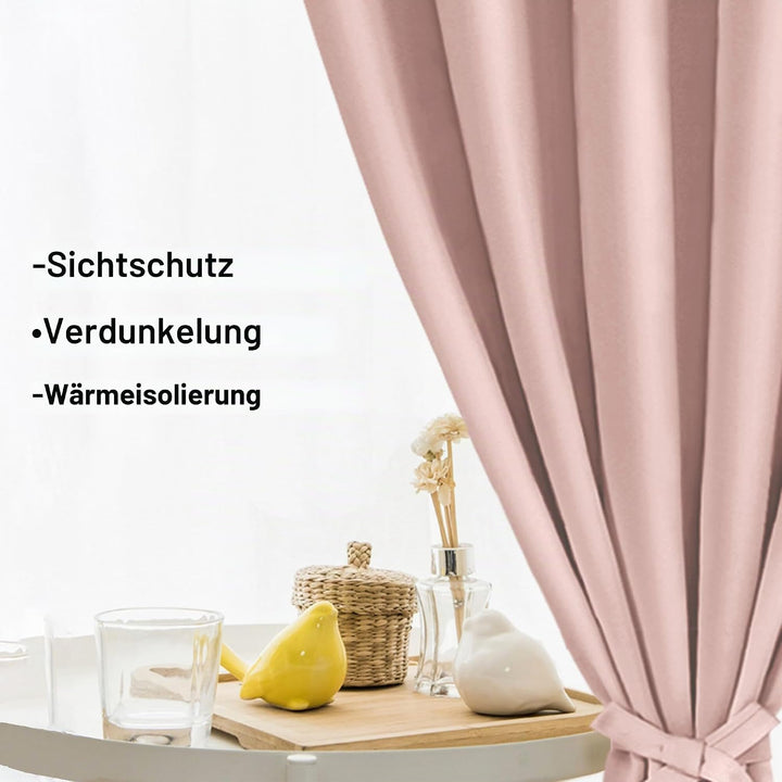 XWZO Blickdichte Vorhänge Verdunklungsvorhänge mit Ösen 2 Stücke Gardienen mit Raffhalter Lichtundur
