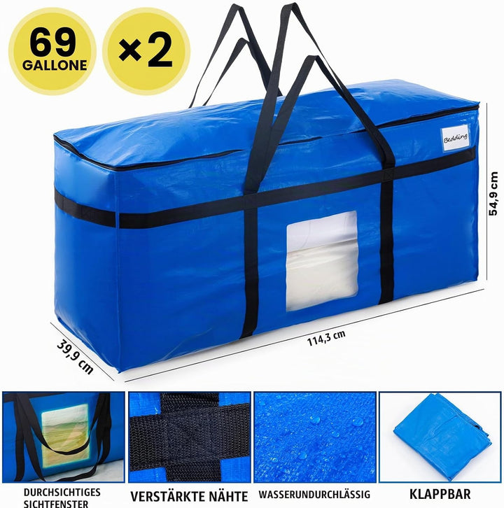 TAILI Extra grosse Umzugstasche für den Umzug, Lagerung Kleidung Bettwäsche Decken Bettdecke Quilt J