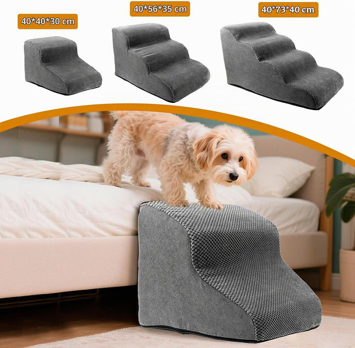 Hunde Treppe Bett 2 Stufen Haustiertreppe 30cm Hoch für Kleine Hunde Hundetreppe mit Waschbarem Bezu