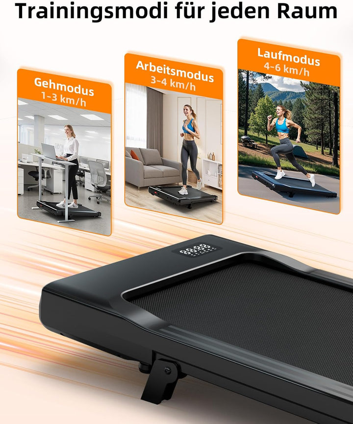 Copant Walking Pad mit Steigung 6%, Laufband für Zuhause mit Smart App Helles Schwarz 90CM, Helles S