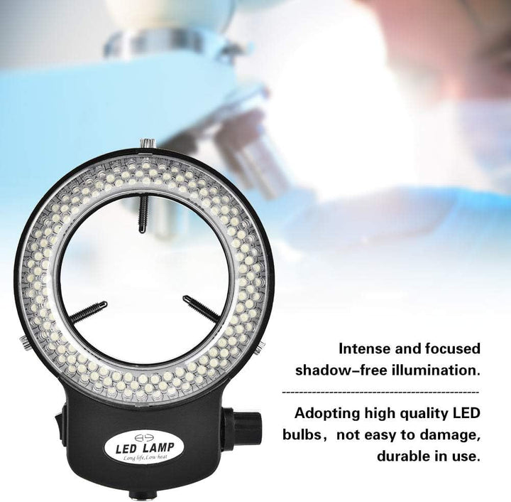 Dpofirs Mikroskop LED Licht, Mikroskop Kamera 144 LED Perlen Lichtquelle Helligkeit einstellbar Ring