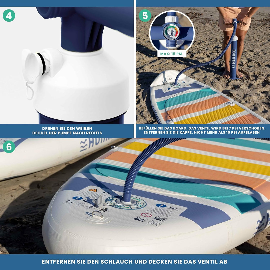 Sup Pumpe Doppelhub - HUIIKE | Pumpe Stand Up Paddle 15 PSI, Luftpumpe Sup Handpumpe Stabil | Handpu