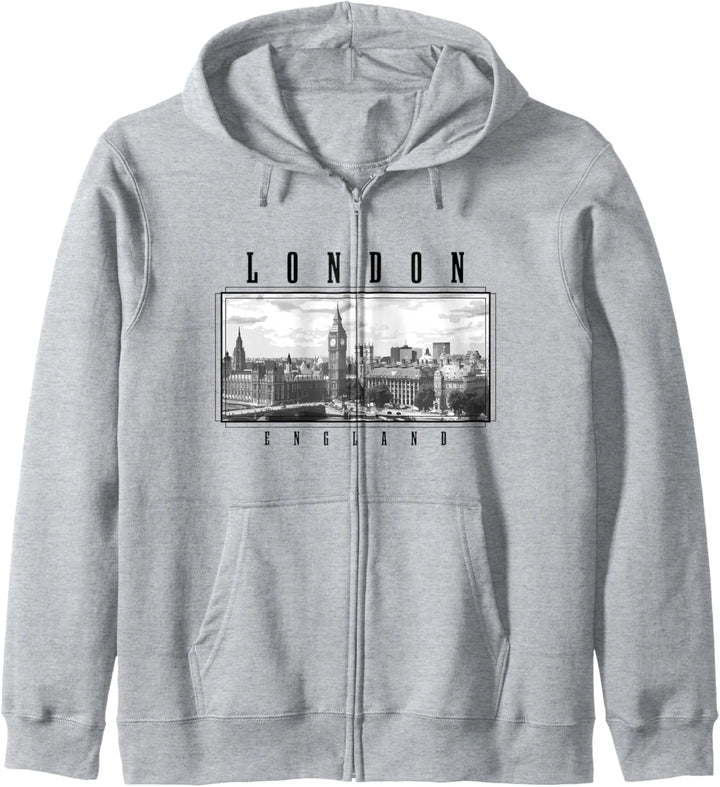 London UK Skyline Big Ben Vintage England Souvenir Kapuzenjacke