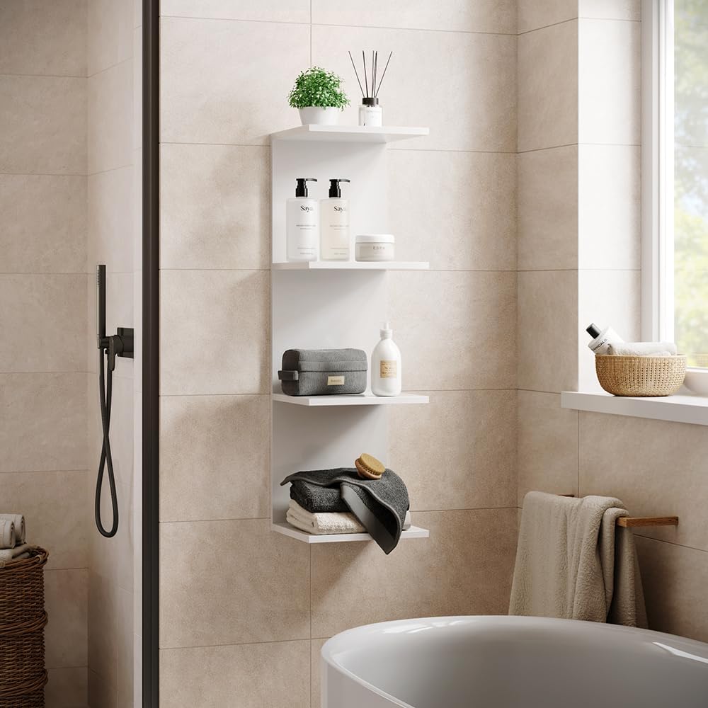 Vicco Wandregal Paolo, Weiss, 30 x 95 cm Weiss 95 cm, Einzel, Weiss 95 cm, Einzel