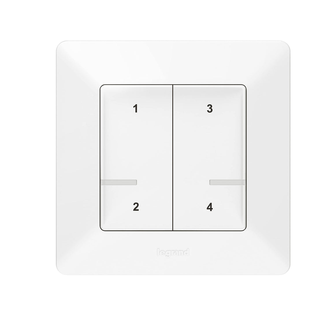 LEGRAND, Valena Life with Netatmo Szenenschalter mit 4 Tasten, Funksteuerung, lokale Steuerung oder