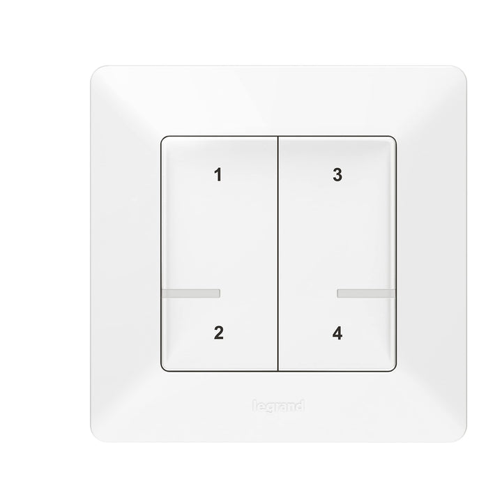 LEGRAND, Valena Life with Netatmo Szenenschalter mit 4 Tasten, Funksteuerung, lokale Steuerung oder