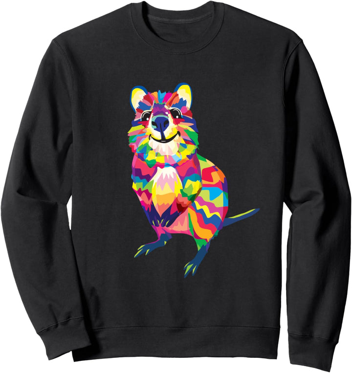 Süsses Quokka aus Australien Farbenfrohes Beuteltier Sweatshirt