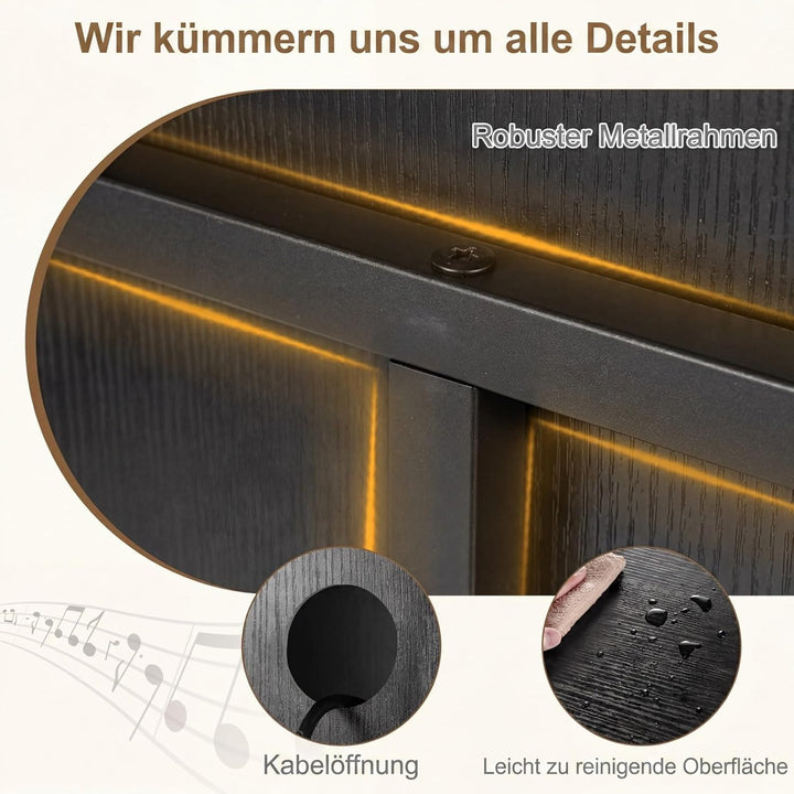 COSTWAY Plattenspielerständer, Vinyl Schallplattentisch mit integrierter Ladestation, breite Tischpl
