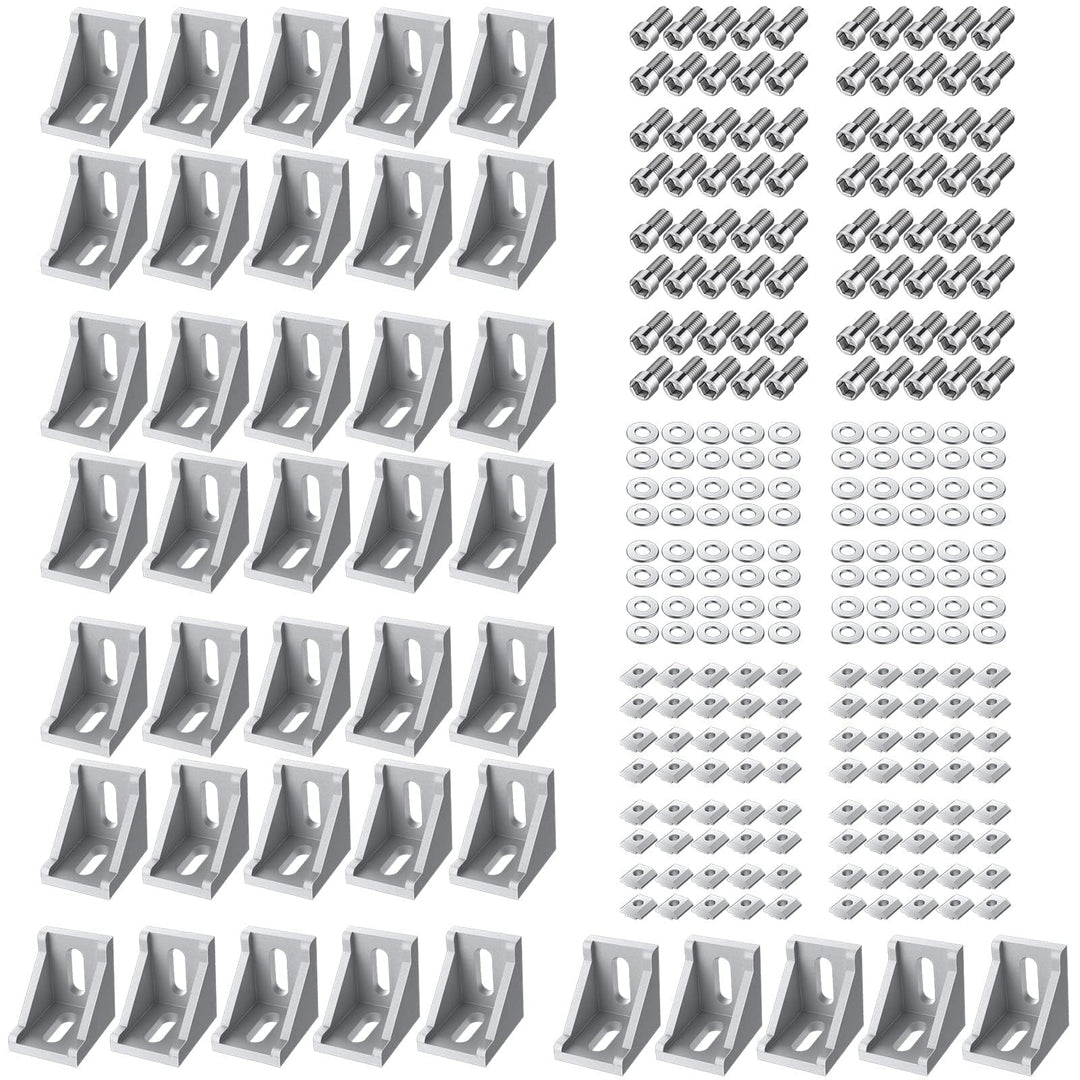EYPINS 40x Befestigungsmaterial Winkel Befestigung, Aluprofil 30x30 & 30x60 Nut 8 Raster Streben Alu