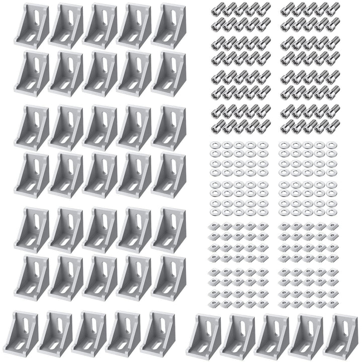 EYPINS 40x Befestigungsmaterial Winkel Befestigung, Aluprofil 30x30 & 30x60 Nut 8 Raster Streben Alu