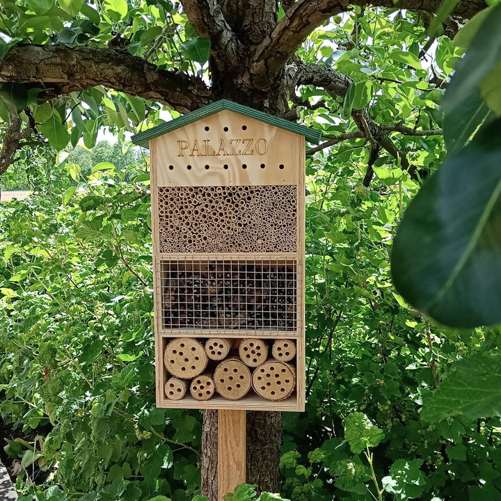Insektenhotel Palazzo XL – Artenschutz für Wildbienen &amp; Marienkäfer | Wetterfestes, nachhaltiges Ins