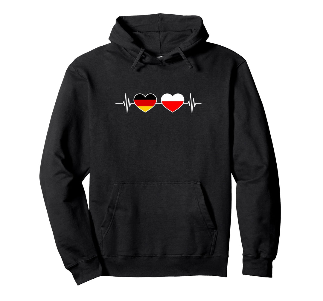 Herzschlag Deutschland Polen Pullover Hoodie