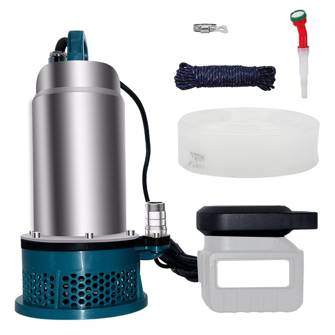Tauchpumpe für Makita 18V Akku (Keine Batterie), Tragbare Wasserpumpe Sumpfpumpe mit 10m Schlauch, 5