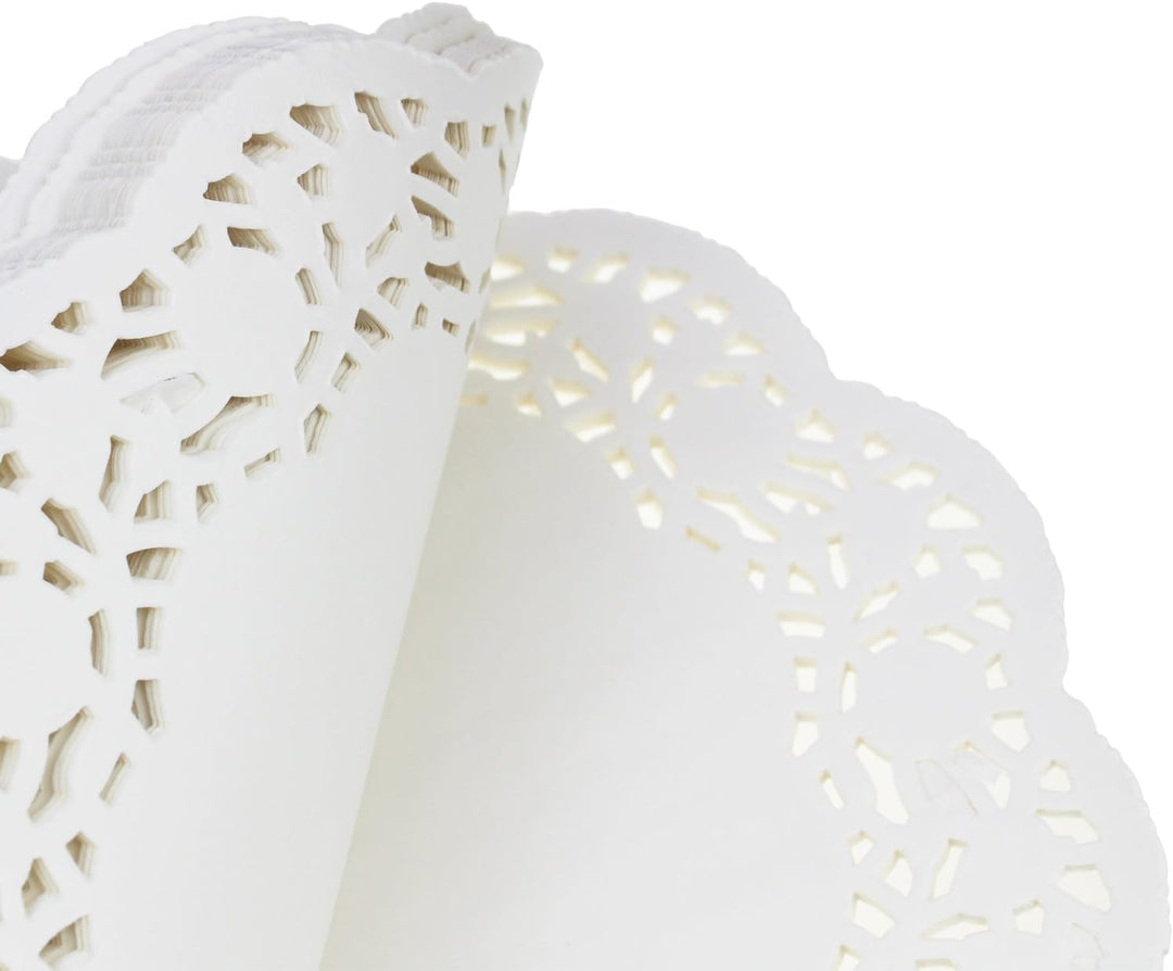 LJY Runde Papierdeckchen mit weisser Spitze, für Kuchen, Verpackung, Hochzeit, Geschirr, Dekoration,