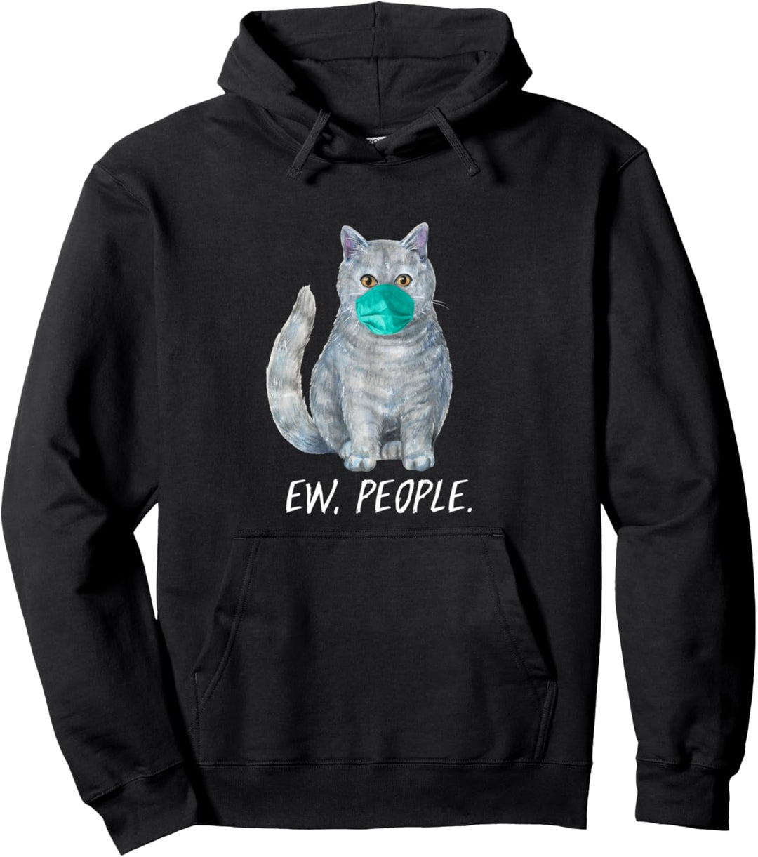 Britisch Kurzhaar Katze mit Gesichtsmaske Mundschutz Pullover Hoodie