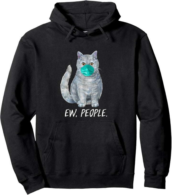 Britisch Kurzhaar Katze mit Gesichtsmaske Mundschutz Pullover Hoodie