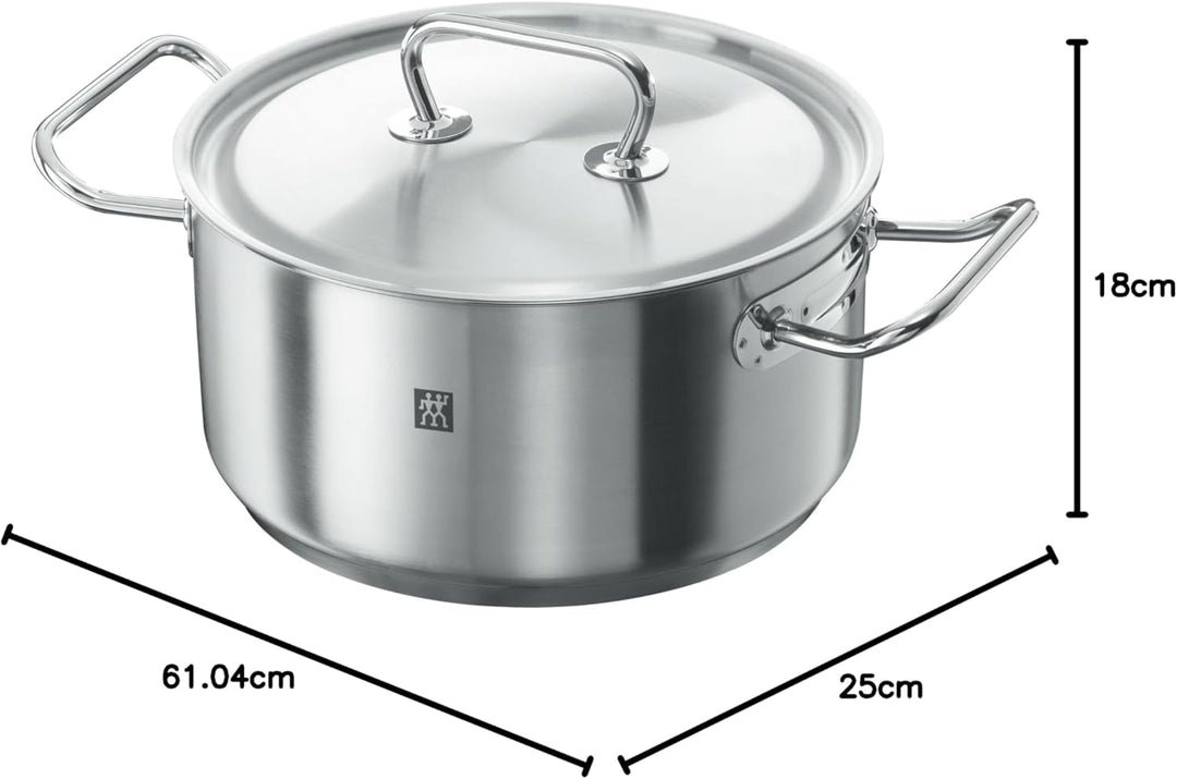 ZWILLING Twin Classic Bratentopf mit Deckel, 24 cm, 4,5 L, Induktionsgeeignet, Edelstahl, 24 cm