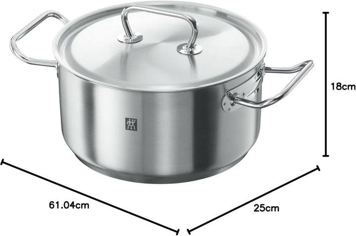 ZWILLING Twin Classic Bratentopf mit Deckel, 24 cm, 4,5 L, Induktionsgeeignet, Edelstahl, 24 cm