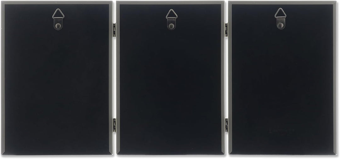 Lawrence Frames Dreifach-Bilderrahmen mit Scharnier, Messing, 12,7 x 17,8 cm, mit Perlenrand Goldfar
