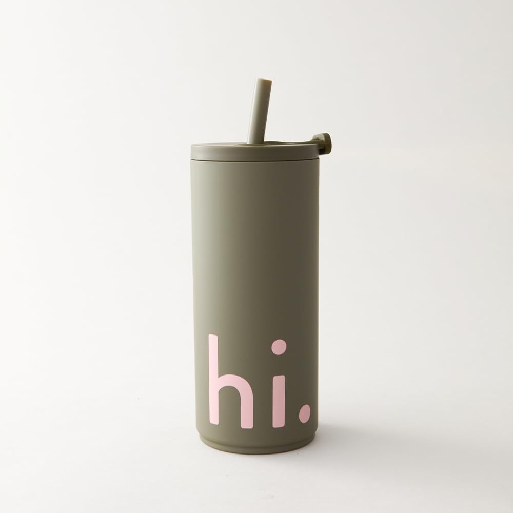 Design Letters Kaffeebecher 500 Ml | Becher mit Deckel & Strohhalm | Travel Mug BPA/BPS frei | Kaffe