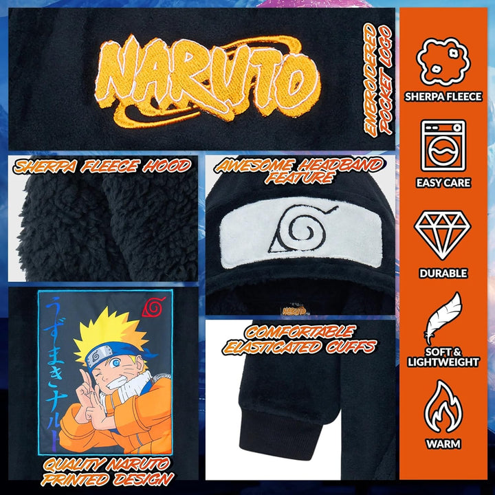 Naruto Übergrosse Decke Hoodie Kinder Anime Kapuzenpullover Jungen und Mädchen Teenager