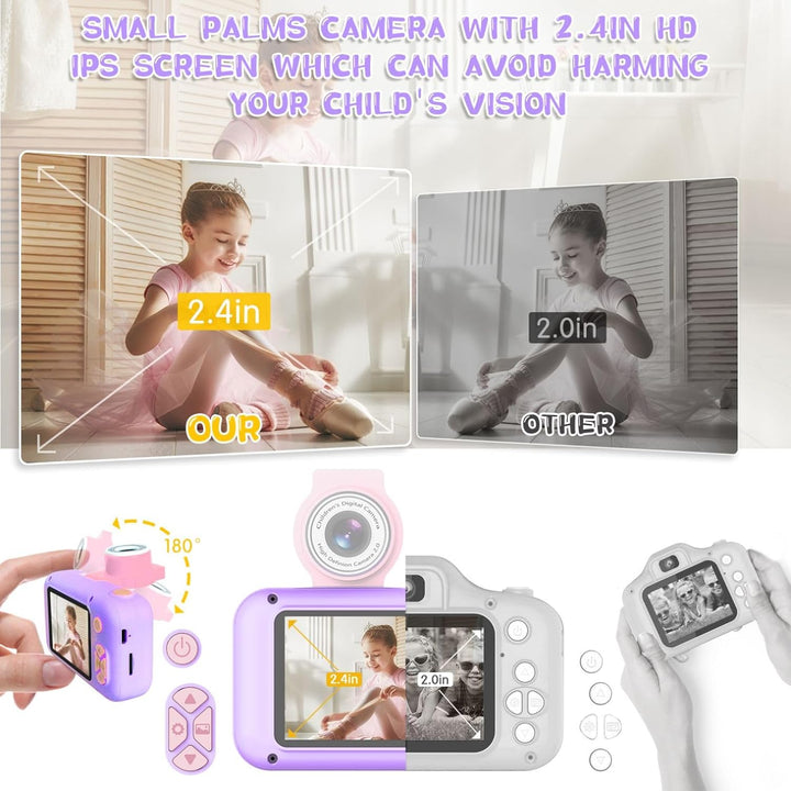 KinderKamera,ARNSSIEN Kinder Kamera,Selfie ,Geschenk für3 4 5 6 7 8 9 10Jahre Mädchen und Junge,2.4i