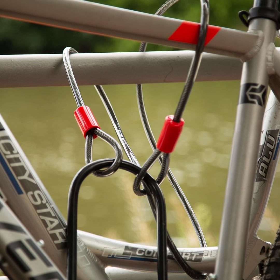 Relaxdays 3 x Schlaufenkabel 2m, für Fahrrad & Gepäck, ummanteltes Stahlkabel mit Schlaufen, langes
