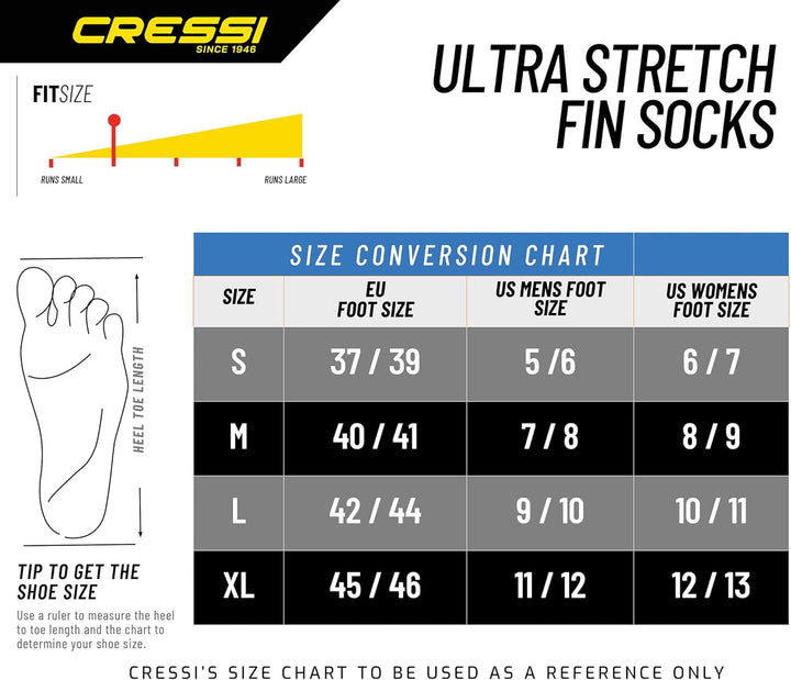 CRESSI Ultra Stretch - wasserdichte Schuhe Herren Surfen Tauchen Wassersport Neoprensocken Ultra Ela