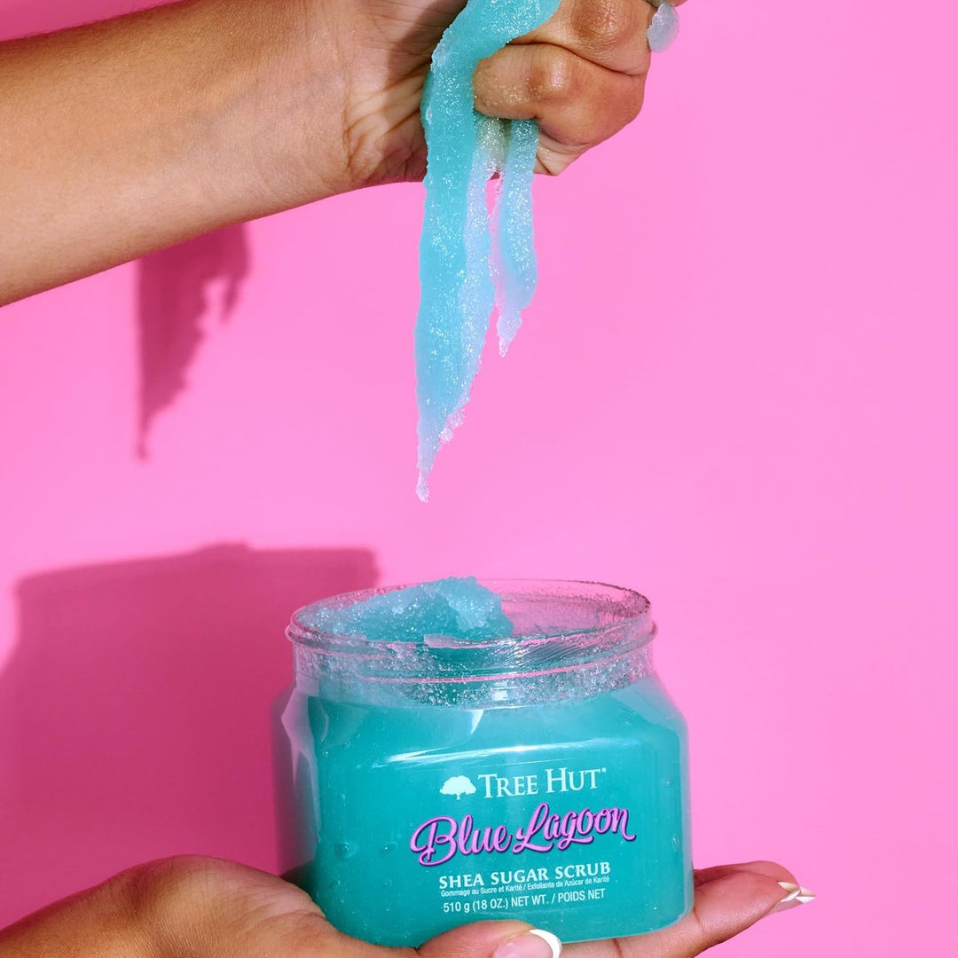 Tree Hut Blue Lagoon Shea-Zucker-Peeling, 470 ml, ultra-feuchtigkeitsspendendes Peeling und Peeling,