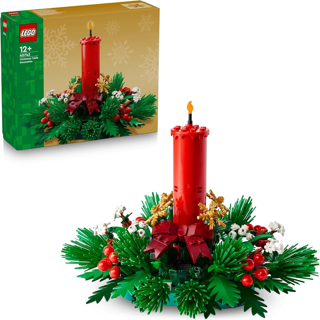 LEGO Weihnachtsgesteck - Spielzeug für Jungen und Mädchen - Modellbau mit roten Beeren, goldenen Ste