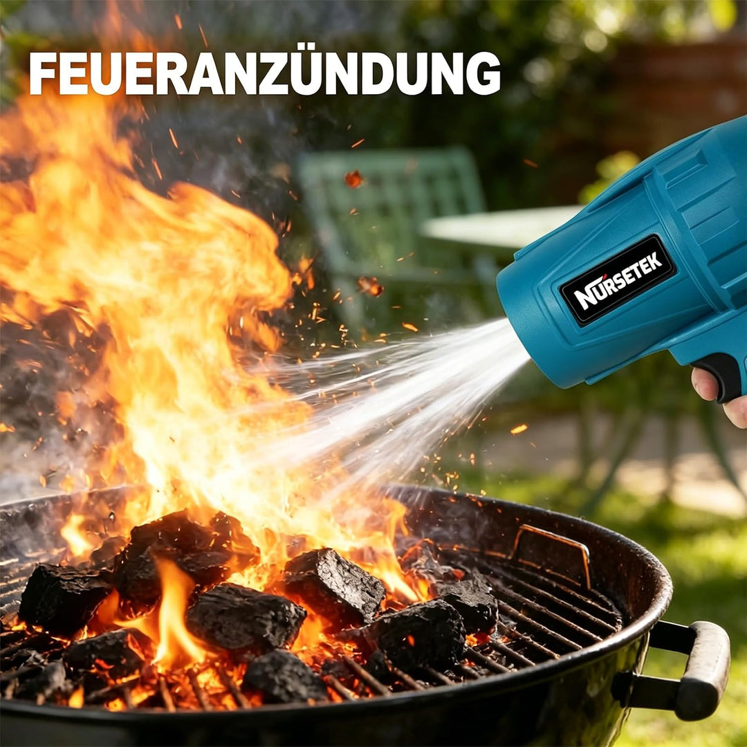 Akku Laubbläser, Kompatibel mit Makita 18V Akku, 2×3000mAh Akkus &amp; Ladegerät, Kabelloser Laubpuster