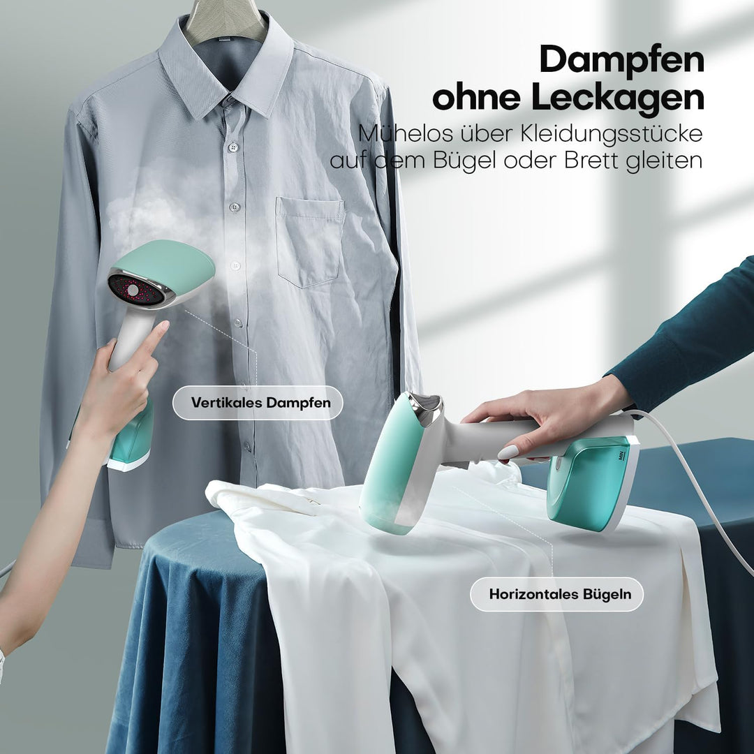 AROEVE Steamer Dampfglätter, 1500W Hand Dampfbürste mit 365ml Wassertank, 2 Dampfmodi, Schnelle Erwä
