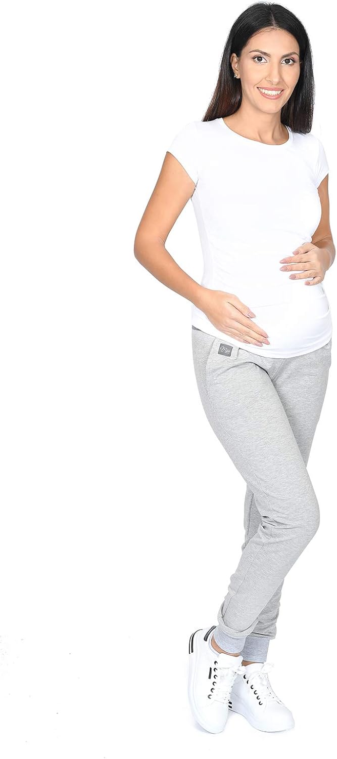 Casual Schwangerschaftshose Umstandshose mit Bauch-Panel Coco M003, Melange