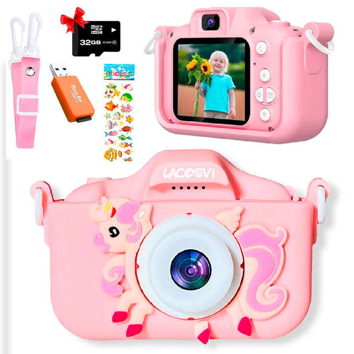 Lacosvi Kinderkamera, 5,1 cm (2 Zoll), 1080P HD, Selfie-Videokamera für Jungen und Mädchen, mit SD-K