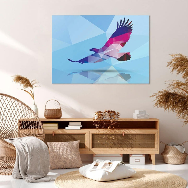 Bilder auf Leinwand 100x70cm Leinwandbild Eagle Illustration modern Grafik Gross Wanddeko Bild Schla