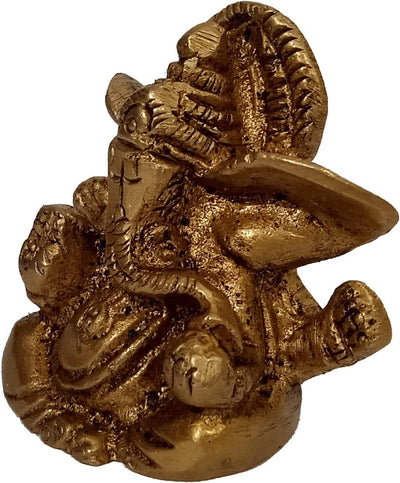 Purpledip 12434 Statue Ganesha Ganapati Vinayak aus Messing, klein