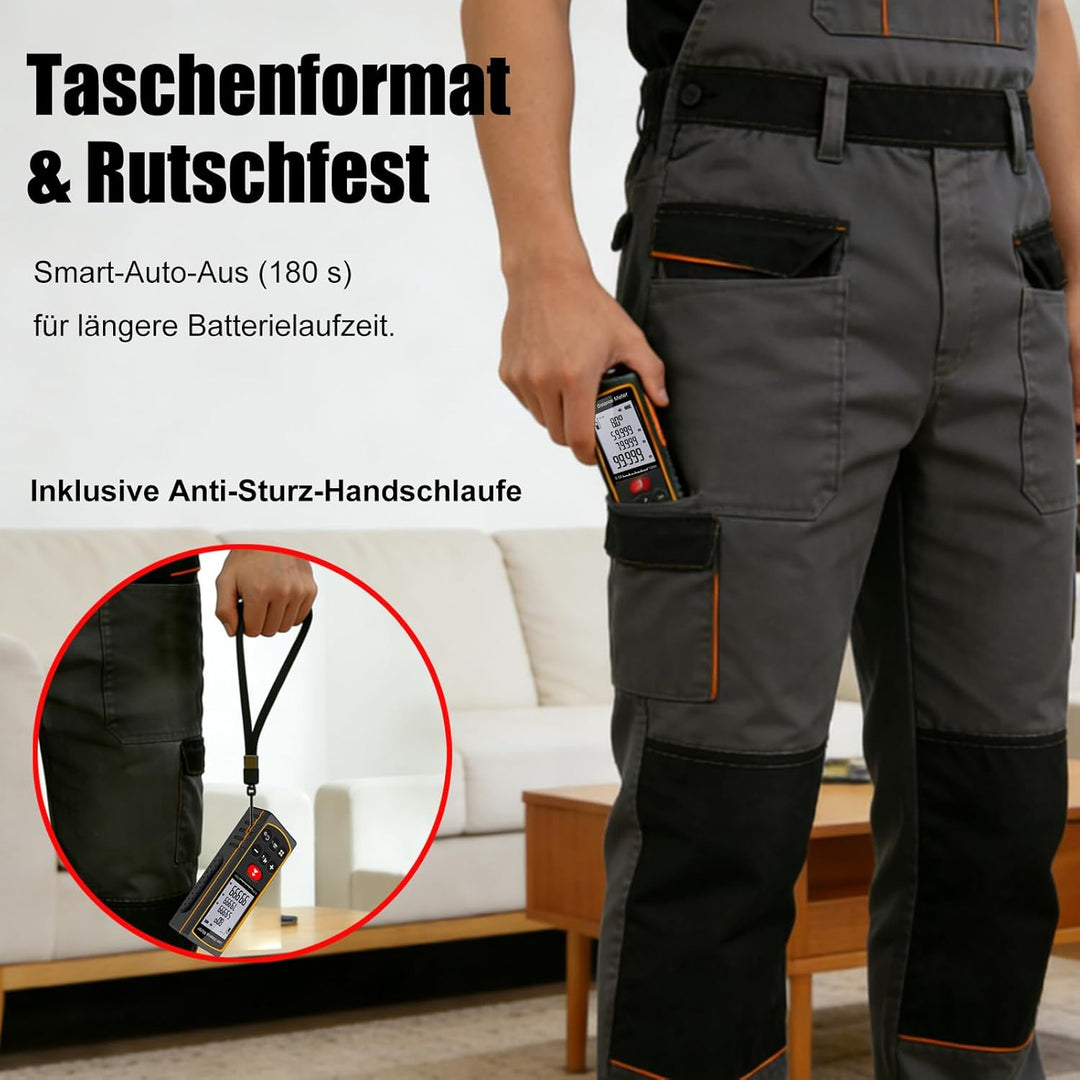 Laserentfernungsmesser 40M 60M 100M mit Winkelsensor, ±2mm Präzision Digitaler Entfernungsmesser ink