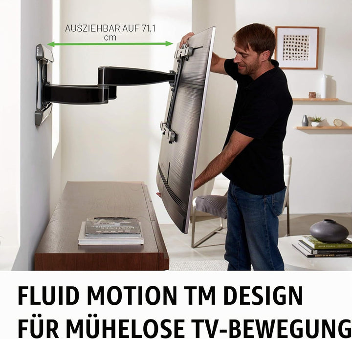 Sanus Vlf728 (B2) Slim Full Motion TV-Halterung, schwenkbar, 42-90 Zoll, Schwarz Einzelbett, Einzelb