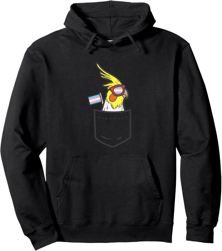Cockatiel Bird Pocket LGBT Transsexual Transgender Trans Pullover Hoodie