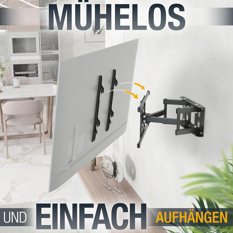 RICOO TV Wandhalterung Fernseher Schwenkbar Neigbar für 32-65 Zoll, Universal TV Halterung S7244, Fe