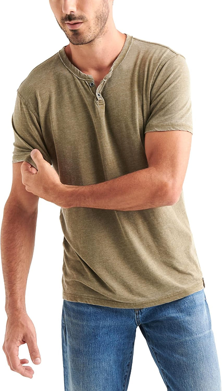 Lucky Brand Herren Venice Burnout Notch Neck Tee T-Shirt L Dark Olive, L Dark Olive