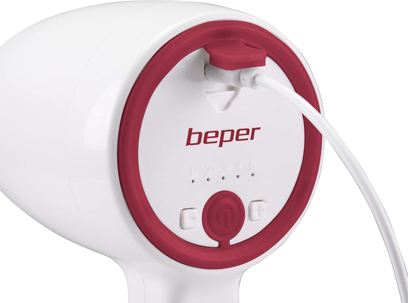 BEPER P102SBA007 Kabellose wiederaufladbare Handmixer,20W,2 Edelstahl-Schwingbesen, 5 Geschwindigkei